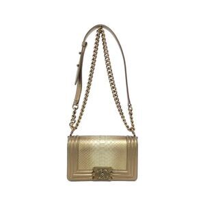 Chanel Boy Chanel Python Calf Shoulder Bag